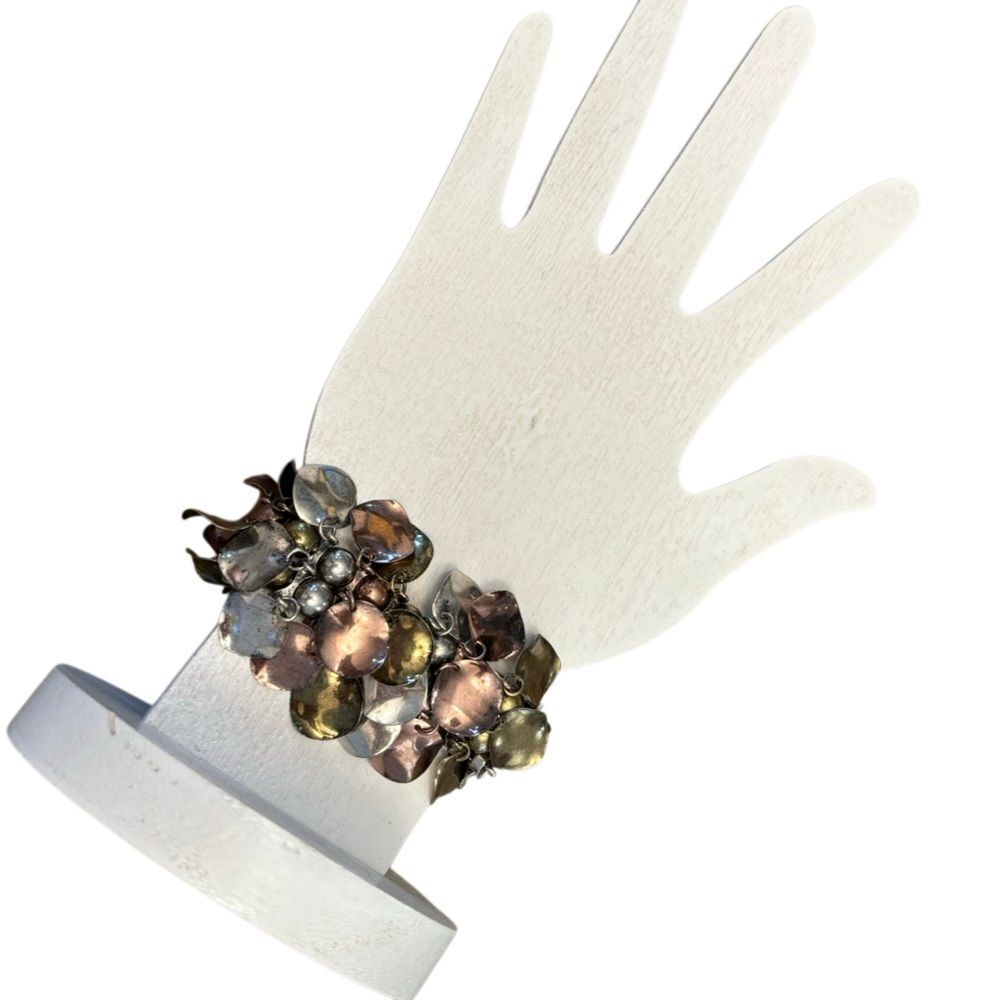 Vintage Boho Mixed Metal Charm Stretch Bracelet 7”